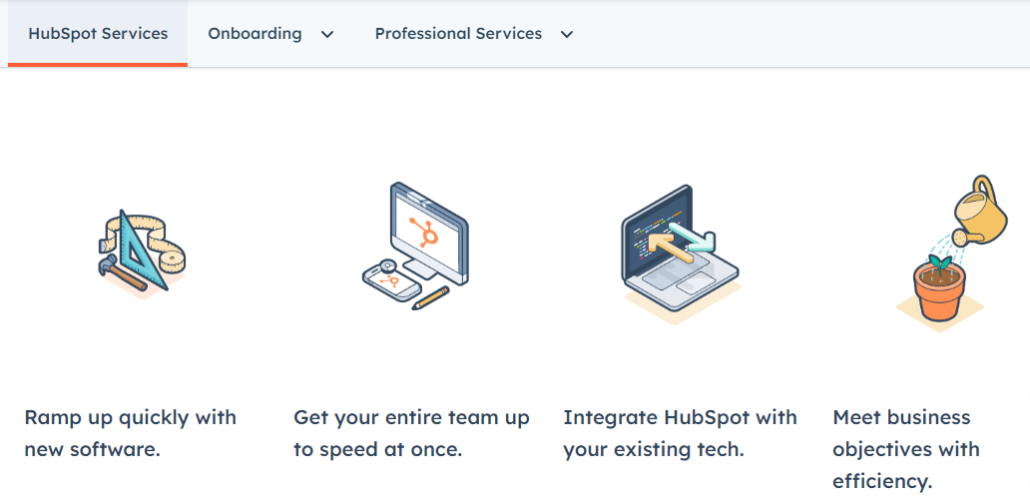 Screenshot of HubSpot Solutions Benefits